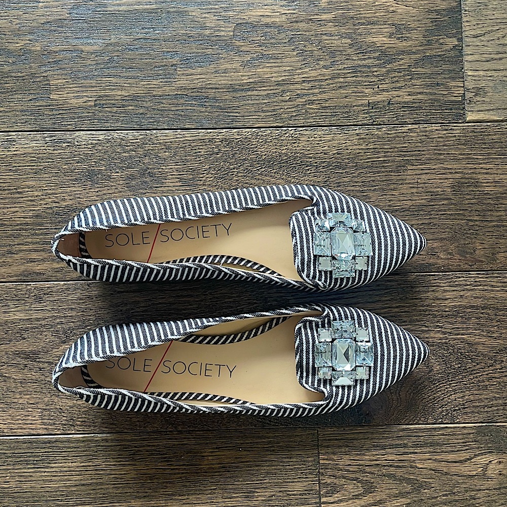 Women's Sole Society Pointed Toe Jeweled Flats
